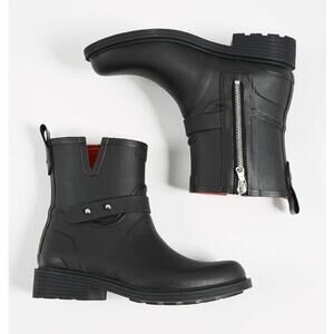 Rag & Bone Women's Moto Rubber Rain Boots Black Size 39